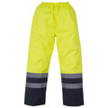 Yellow- Navy - Front - Yoko Mens Hi Vis Waterproof Overtrousers