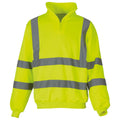Yellow - Front - Yoko Mens Hi Vis 1-4 Zip Sweatshirt