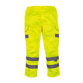 Yellow - Front - Yoko Mens Hi Vis Polycotton Cargo Trousers With Knee Pad Pockets