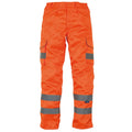 Orange - Front - Yoko Mens Hi Vis Polycotton Cargo Trousers With Knee Pad Pockets