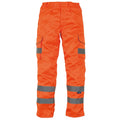 Orange - Front - Yoko Mens Hi Vis Polycotton Cargo Trousers With Knee Pad Pockets