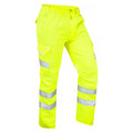 Yellow - Back - Yoko Mens Hi Vis Polycotton Cargo Trousers With Knee Pad Pockets