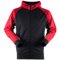 Black-Red-White - Front - Finden & Hales Mens Moisture Wicking Panelled Sports Hoodie