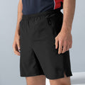 Black - Back - Finden & Hales Mens Pro Stretch Elasticated Sport Shorts