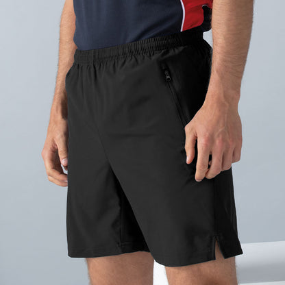 Black - Back - Finden & Hales Mens Pro Stretch Elasticated Sport Shorts