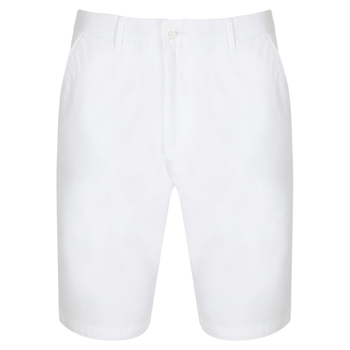 White - Front - Front Row Womens-Ladies Cotton Rich Stretch Chino Shorts