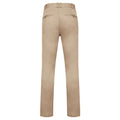 Stone - Back - Front Row Mens Cotton Rich Stretch Chino Trousers