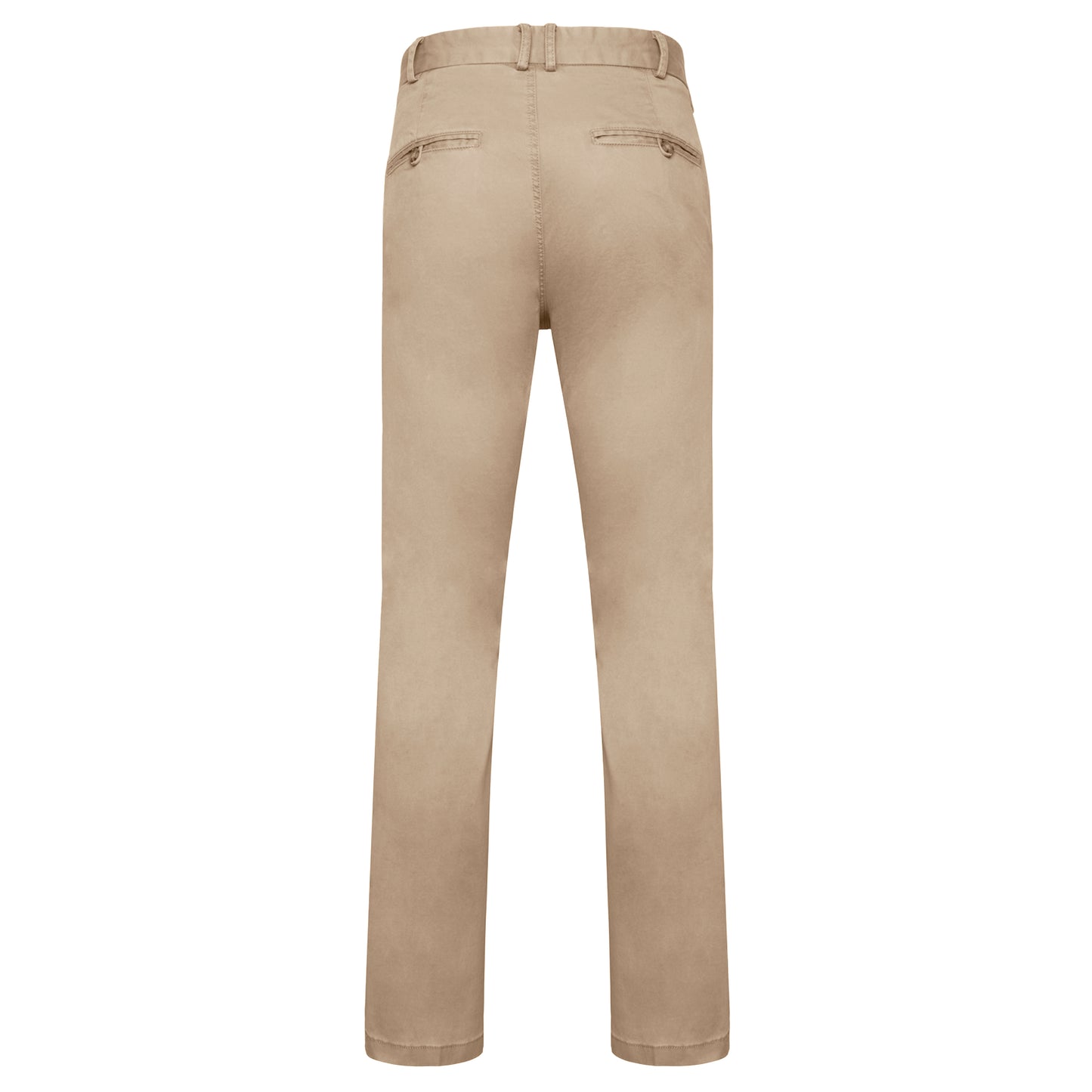 Stone - Back - Front Row Mens Cotton Rich Stretch Chino Trousers