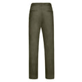 Khaki - Back - Front Row Mens Cotton Rich Stretch Chino Trousers