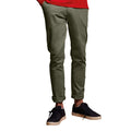 Khaki - Side - Front Row Mens Cotton Rich Stretch Chino Trousers