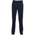 Navy - Front - Front Row Mens Cotton Rich Stretch Chino Trousers