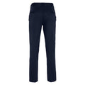 Navy - Back - Front Row Mens Cotton Rich Stretch Chino Trousers