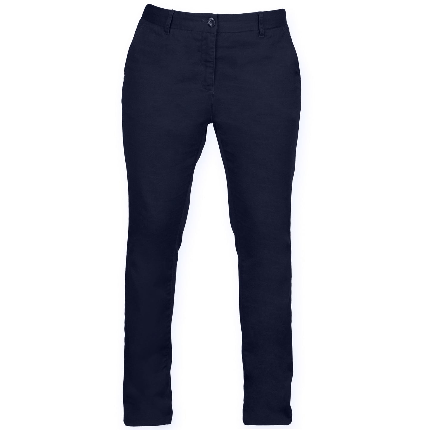 Navy - Front - Front Row Womens-Ladies Cotton Rich Stretch Chino Trousers