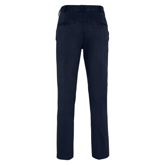 Navy - Back - Front Row Womens-Ladies Cotton Rich Stretch Chino Trousers