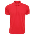Red - Front - Fruit Of The Loom Mens Moisture Wicking Short Sleeve Performance Polo Shirt