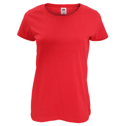 Red - Front - Fruit Of The Loom Womens-Ladies Lady Fit Short-Sleeved T-Shirt