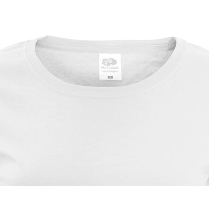 White - Side - Fruit of the Loom Womens-Ladies Lady Fit Short-Sleeved T-Shirt