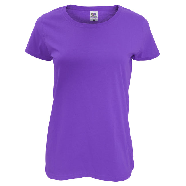 Purple - Front - Fruit Of The Loom Womens-Ladies Short Sleeve Lady-Fit Original T-Shirt
