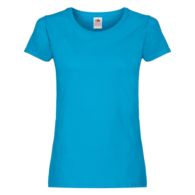 Azure Blue - Front - Fruit Of The Loom Womens-Ladies Short Sleeve Lady-Fit Original T-Shirt