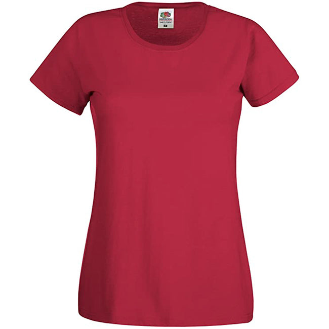 Brick Red - Front - Fruit Of The Loom Womens-Ladies Short Sleeve Lady-Fit Original T-Shirt