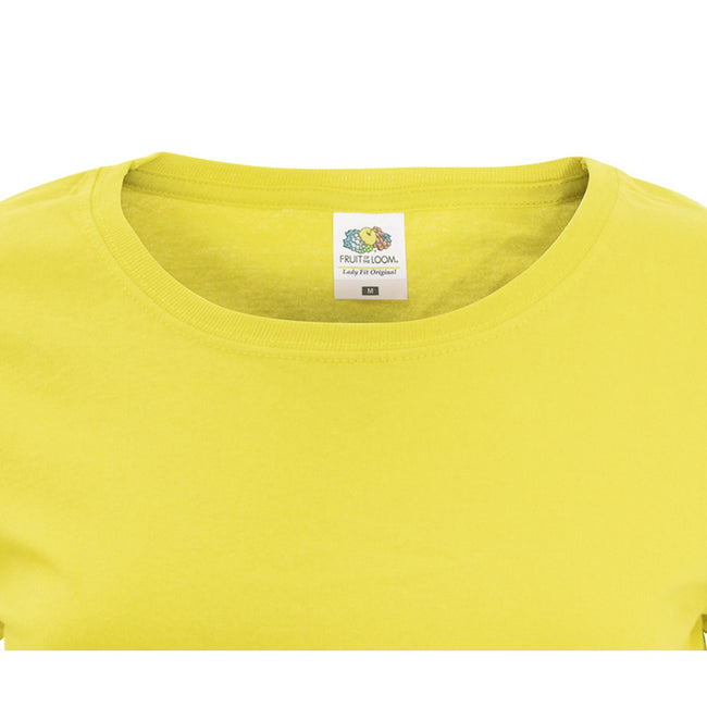 Yellow - Side - Fruit Of The Loom Womens-Ladies Short Sleeve Lady-Fit Original T-Shirt