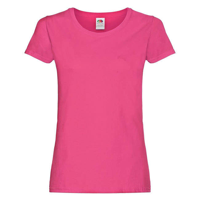 Fuchsia - Front - Fruit Of The Loom Womens-Ladies Short Sleeve Lady-Fit Original T-Shirt