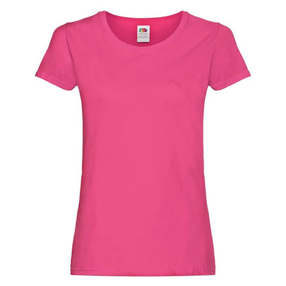Fuchsia - Front - Fruit of the Loom Womens-Ladies Lady Fit Short-Sleeved T-Shirt