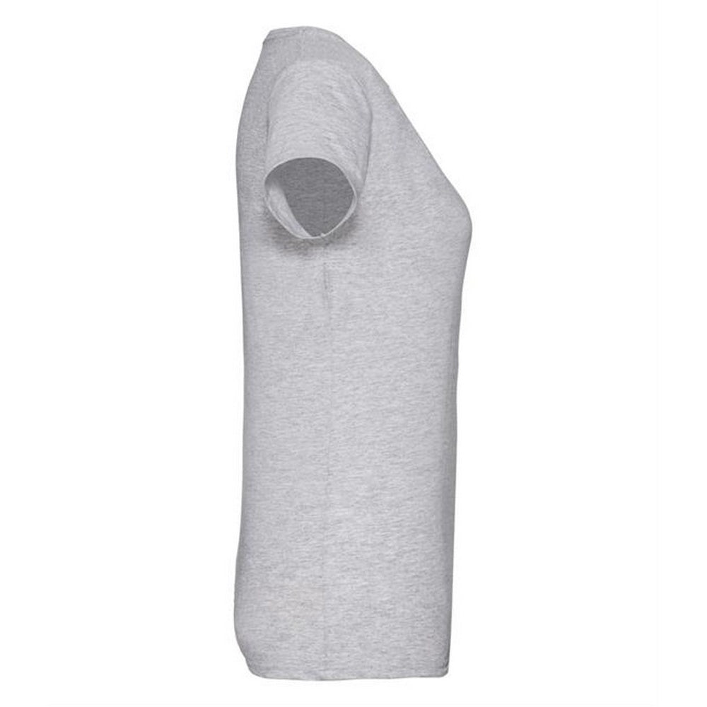 Heather Grey - Side - Fruit of the Loom Womens-Ladies Lady Fit Short-Sleeved T-Shirt