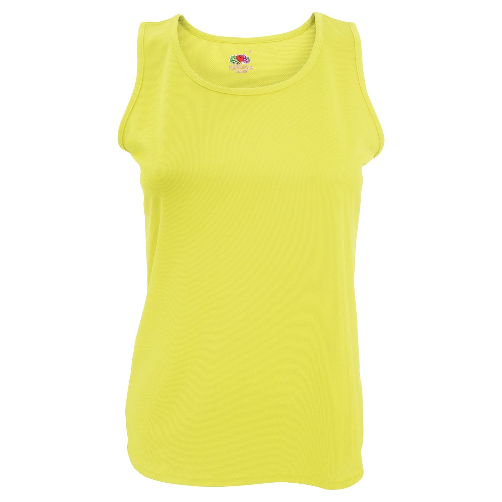 Bright Yellow - Front - Fruit Of The Loom Womens-Ladies Sleeveless Lady-Fit Performance Vest Top