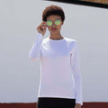 White - Back - Skinni Fit Womens-Ladies Feel Good Stretch Long Sleeve T-Shirt