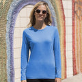 Heather Blue - Back - Skinni Fit Womens-Ladies Feel Good Stretch Long Sleeve T-Shirt