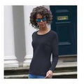 Black - Back - Skinni Fit Womens-Ladies Feel Good Stretch Long Sleeve T-Shirt