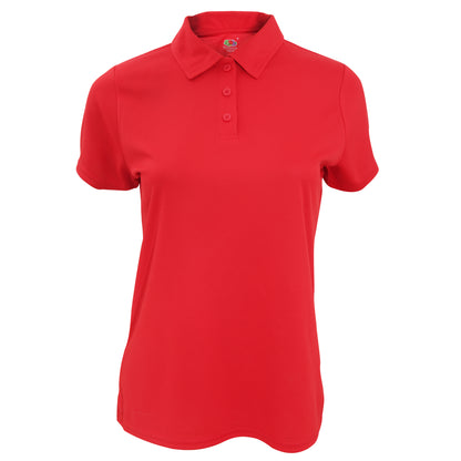 Red - Front - Fruit Of The Loom Womens-Ladies Moisture Wicking Lady-Fit Performance Polo Shirt