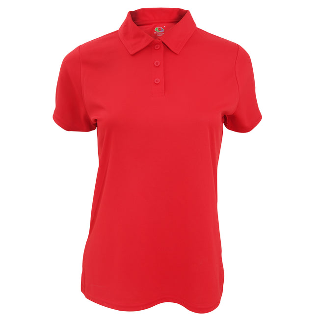 Red - Front - Fruit Of The Loom Womens-Ladies Moisture Wicking Lady-Fit Performance Polo Shirt