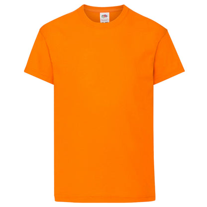 Orange - Front - Fruit Of The Loom Childrens-Kids Original Short Sleeve T-Shirt