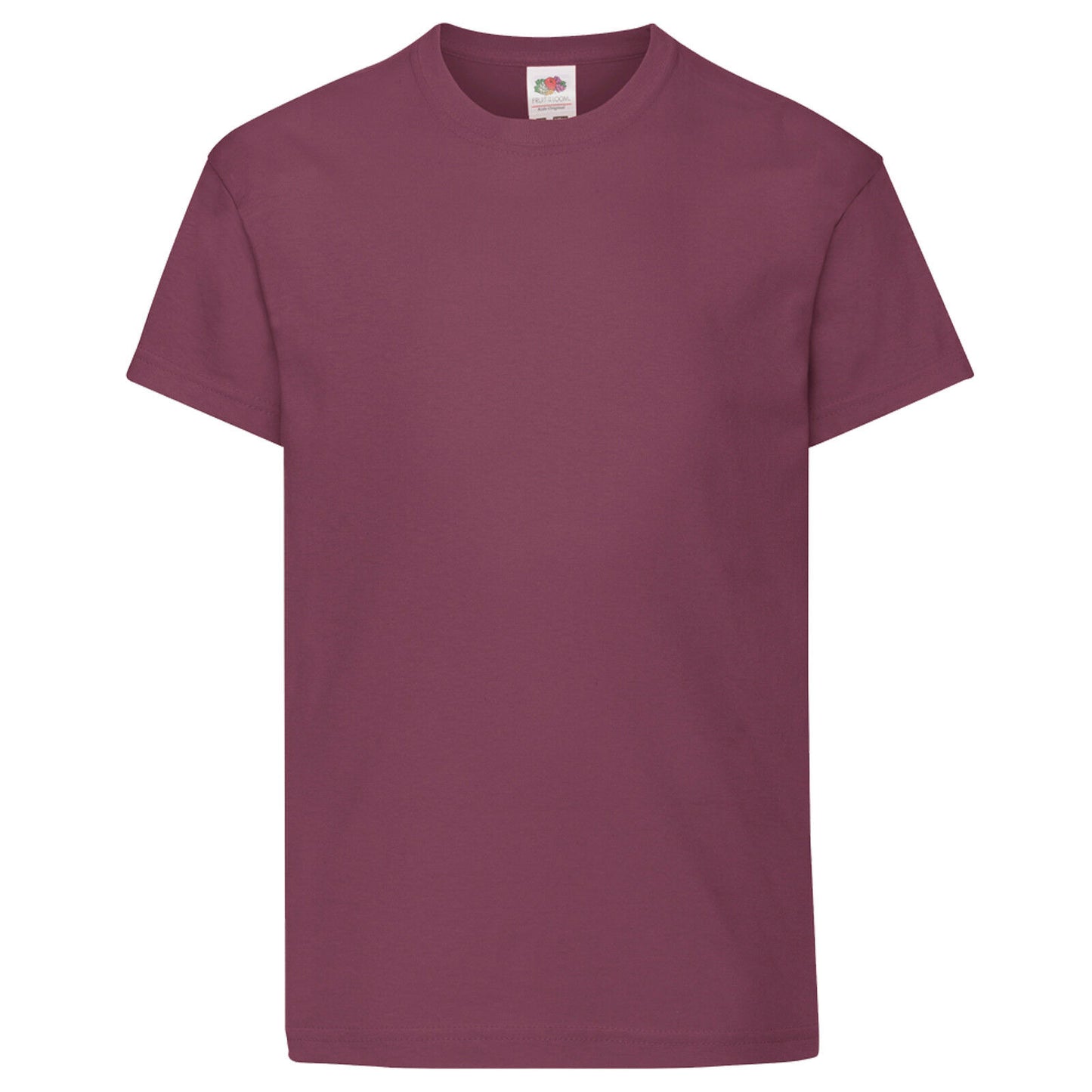 Burgundy - Front - Fruit Of The Loom Childrens-Kids Original Short Sleeve T-Shirt