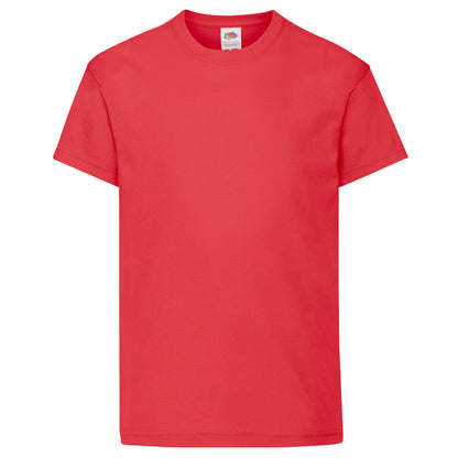 Red - Front - Fruit Of The Loom Childrens-Kids Original Short Sleeve T-Shirt