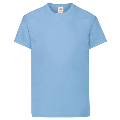 Sky Blue - Front - Fruit Of The Loom Childrens-Kids Original Short Sleeve T-Shirt