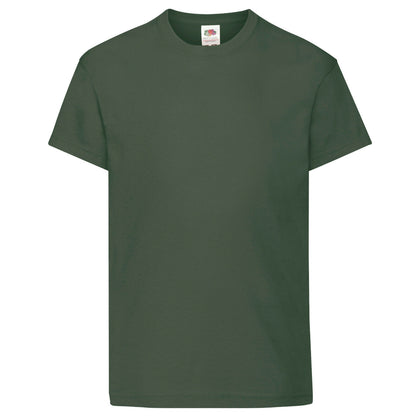 Bottle Green - Front - Fruit Of The Loom Childrens-Kids Original Short Sleeve T-Shirt