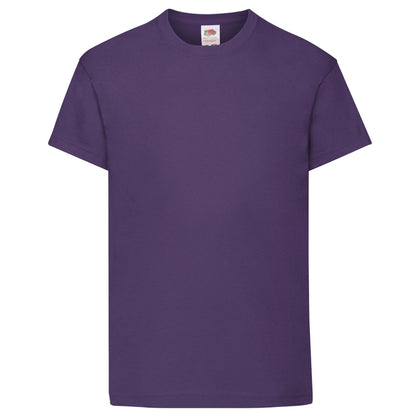Purple - Front - Fruit Of The Loom Childrens-Kids Original Short Sleeve T-Shirt