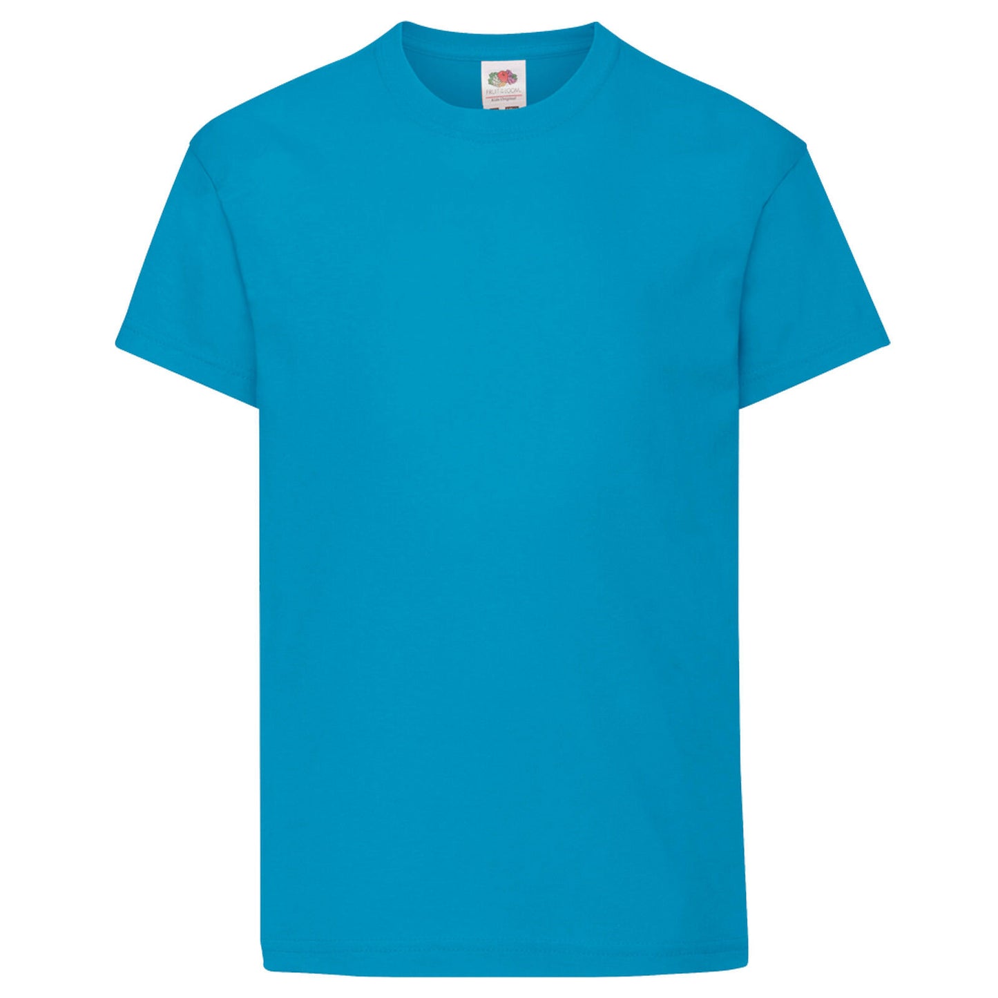 Azure Blue - Front - Fruit Of The Loom Childrens-Kids Original Short Sleeve T-Shirt