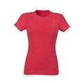 Red Triblend - Front - Skinni Fit Womens-Ladies Triblend Short Sleeve T-Shirt