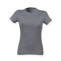 Grey Triblend - Front - Skinni Fit Womens-Ladies Triblend Short Sleeve T-Shirt