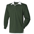 Bottle Green - Front - Front Row Mens Long Sleeve Sports Rugby Shirt