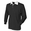 Black - Front - Front Row Mens Long Sleeve Sports Rugby Shirt