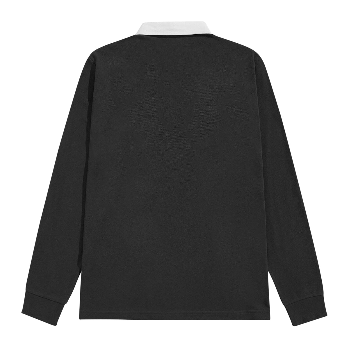 Black - Back - Front Row Mens Long Sleeve Sports Rugby Shirt