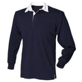 Navy - Front - Front Row Mens Long Sleeve Sports Rugby Shirt