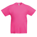 Fuchsia - Front - Fruit Of The Loom Childrens-Teens Original Short Sleeve T-Shirt