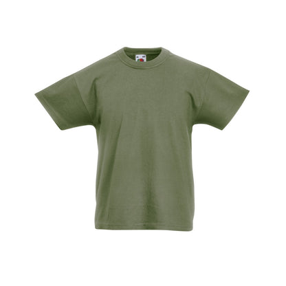 Classic Olive - Front - Fruit Of The Loom Childrens-Teens Original Short Sleeve T-Shirt