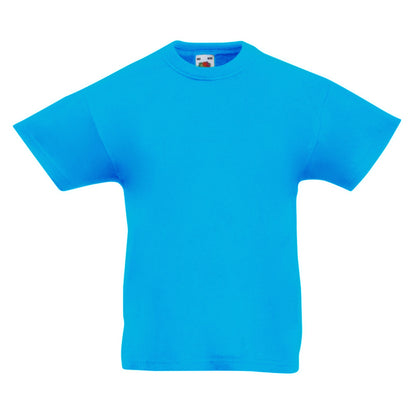 Azure Blue - Front - Fruit Of The Loom Childrens-Teens Original Short Sleeve T-Shirt